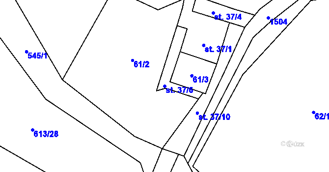 Parcela st. 37/6 v KÚ Skalice u Frýdku-Místku, Katastrální mapa