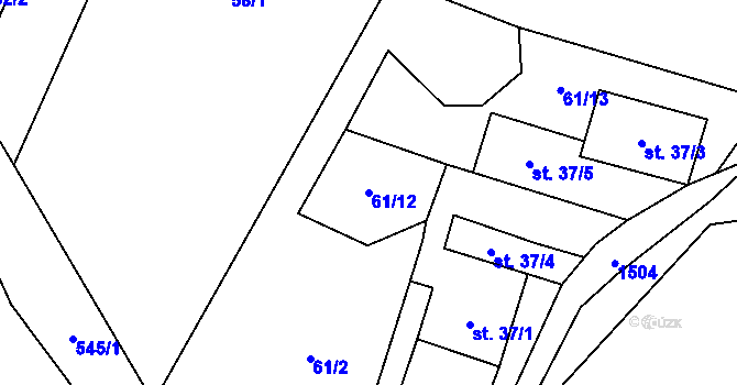 Parcela st. 61/12 v KÚ Skalice u Frýdku-Místku, Katastrální mapa