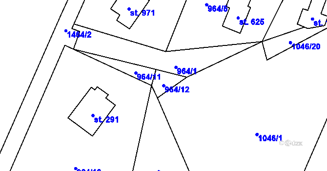 Parcela st. 964/12 v KÚ Skalice u Frýdku-Místku, Katastrální mapa