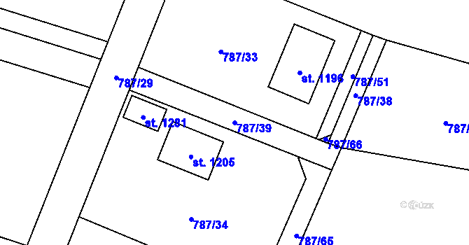 Parcela st. 787/39 v KÚ Skalice u Frýdku-Místku, Katastrální mapa
