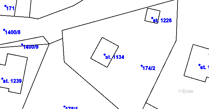 Parcela st. 1134 v KÚ Skalice u Frýdku-Místku, Katastrální mapa