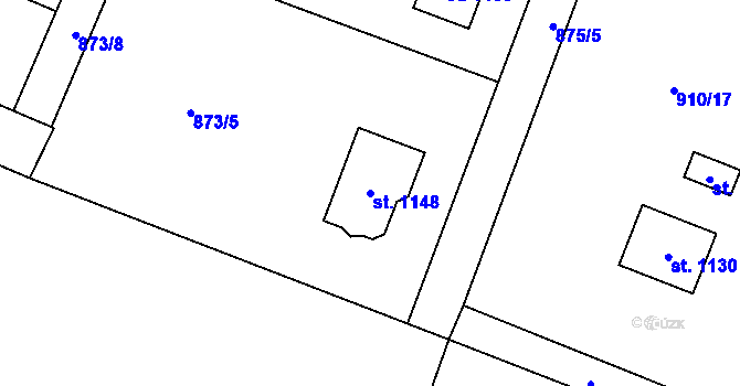 Parcela st. 1148 v KÚ Skalice u Frýdku-Místku, Katastrální mapa