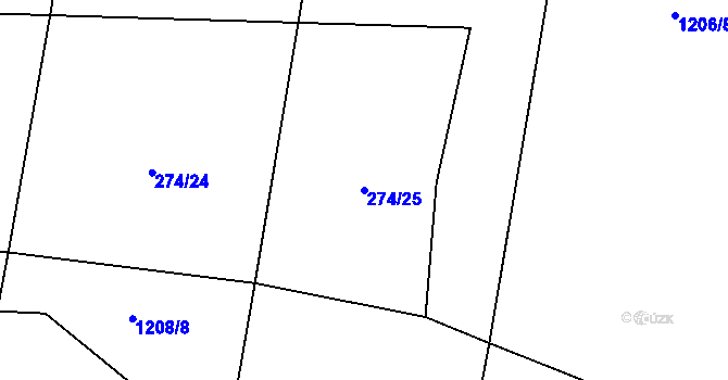 Parcela st. 274/25 v KÚ Skalice u Frýdku-Místku, Katastrální mapa