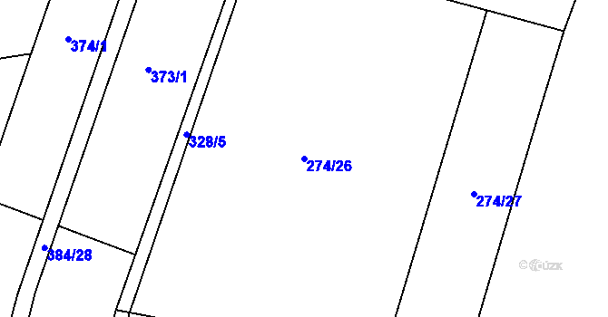 Parcela st. 274/26 v KÚ Skalice u Frýdku-Místku, Katastrální mapa