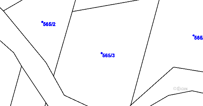 Parcela st. 565/3 v KÚ Skalice u Frýdku-Místku, Katastrální mapa