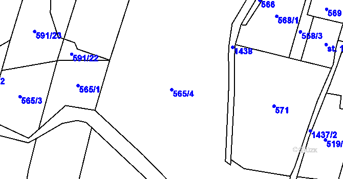 Parcela st. 565/4 v KÚ Skalice u Frýdku-Místku, Katastrální mapa