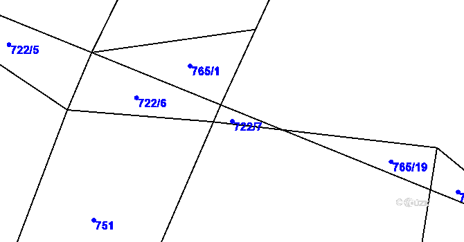 Parcela st. 722/7 v KÚ Skalice u Frýdku-Místku, Katastrální mapa