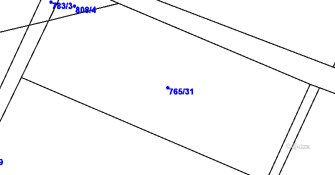 Parcela st. 765/31 v KÚ Skalice u Frýdku-Místku, Katastrální mapa