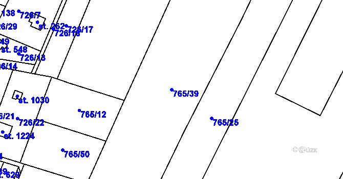 Parcela st. 765/39 v KÚ Skalice u Frýdku-Místku, Katastrální mapa
