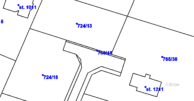 Parcela st. 765/48 v KÚ Skalice u Frýdku-Místku, Katastrální mapa