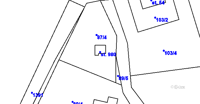 Parcela st. 980 v KÚ Skalice u Frýdku-Místku, Katastrální mapa