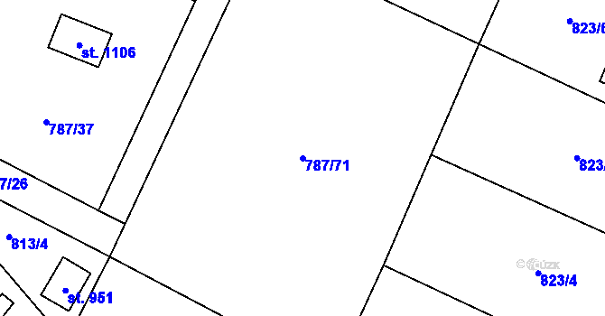 Parcela st. 787/71 v KÚ Skalice u Frýdku-Místku, Katastrální mapa