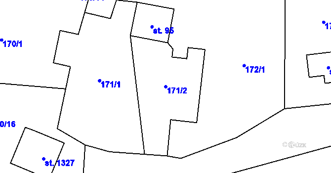 Parcela st. 171/2 v KÚ Skalice u Frýdku-Místku, Katastrální mapa