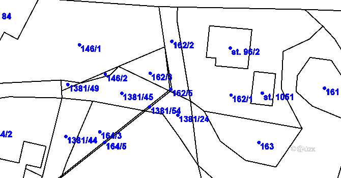 Parcela st. 162/5 v KÚ Skalice u Frýdku-Místku, Katastrální mapa