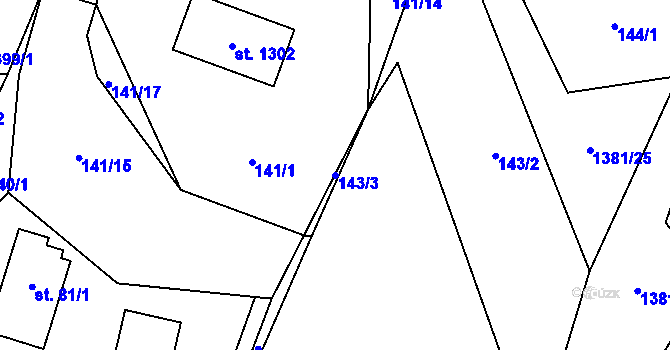 Parcela st. 143/3 v KÚ Skalice u Frýdku-Místku, Katastrální mapa
