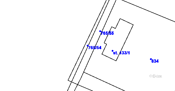 Parcela st. 765/54 v KÚ Skalice u Frýdku-Místku, Katastrální mapa