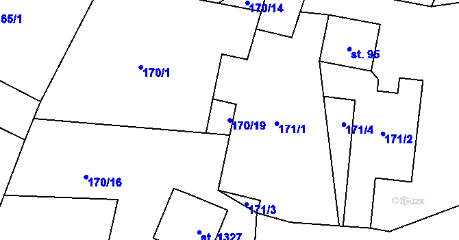 Parcela st. 170/19 v KÚ Skalice u Frýdku-Místku, Katastrální mapa