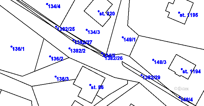 Parcela st. 134/5 v KÚ Skalice u Frýdku-Místku, Katastrální mapa