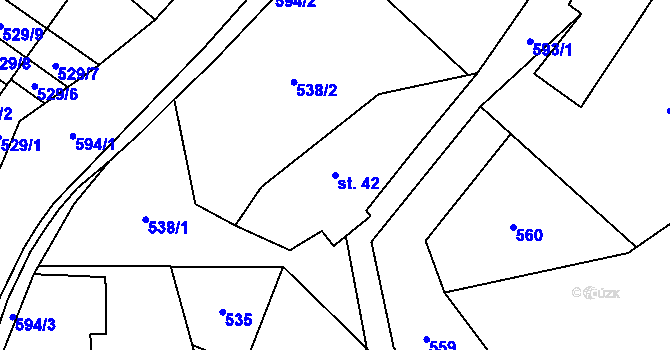 Parcela st. 42 v KÚ Skalice nad Svitavou, Katastrální mapa