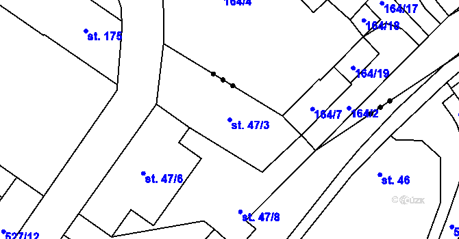 Parcela st. 47/3 v KÚ Skalice nad Svitavou, Katastrální mapa
