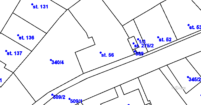 Parcela st. 56 v KÚ Skalice nad Svitavou, Katastrální mapa