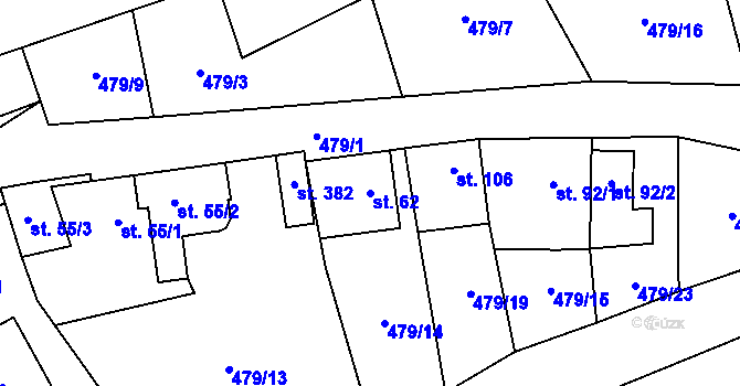 Parcela st. 62 v KÚ Skalice nad Svitavou, Katastrální mapa