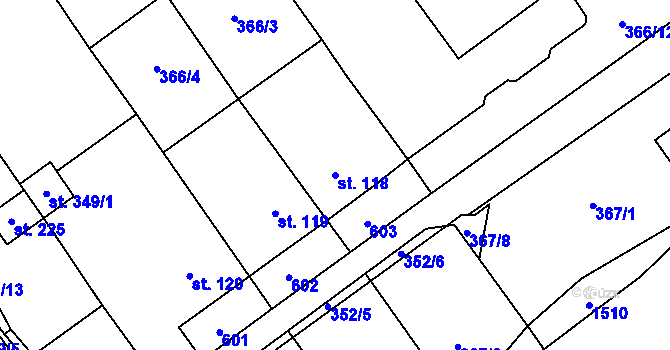 Parcela st. 118 v KÚ Skalice nad Svitavou, Katastrální mapa
