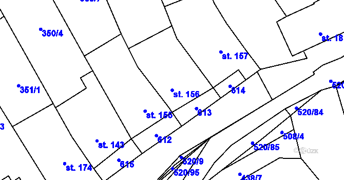 Parcela st. 156 v KÚ Skalice nad Svitavou, Katastrální mapa