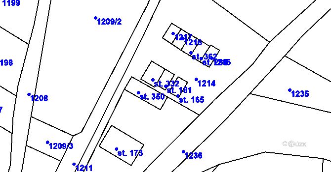 Parcela st. 181 v KÚ Skalice nad Svitavou, Katastrální mapa