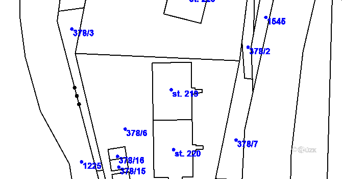 Parcela st. 219 v KÚ Skalice nad Svitavou, Katastrální mapa