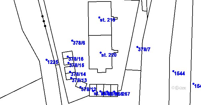 Parcela st. 220 v KÚ Skalice nad Svitavou, Katastrální mapa