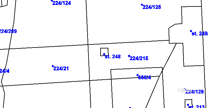 Parcela st. 248 v KÚ Skalice nad Svitavou, Katastrální mapa