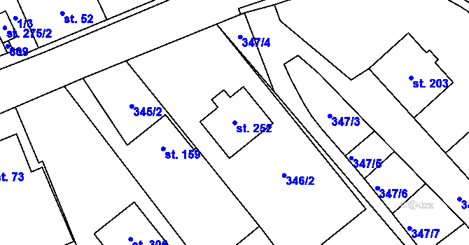 Parcela st. 252 v KÚ Skalice nad Svitavou, Katastrální mapa