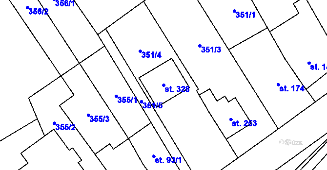 Parcela st. 328 v KÚ Skalice nad Svitavou, Katastrální mapa