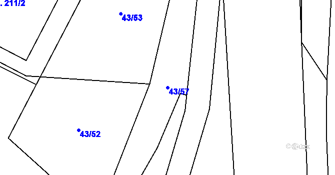 Parcela st. 43/57 v KÚ Skalice nad Svitavou, Katastrální mapa