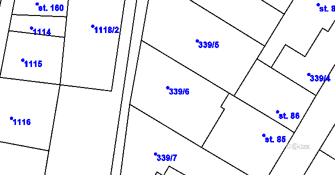 Parcela st. 339/6 v KÚ Skalice nad Svitavou, Katastrální mapa