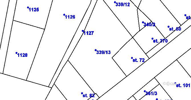 Parcela st. 339/13 v KÚ Skalice nad Svitavou, Katastrální mapa