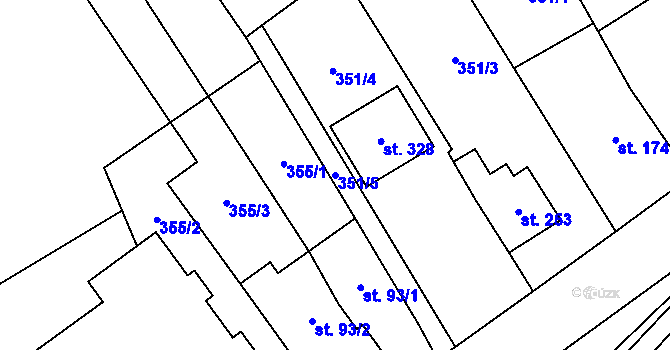 Parcela st. 351/5 v KÚ Skalice nad Svitavou, Katastrální mapa