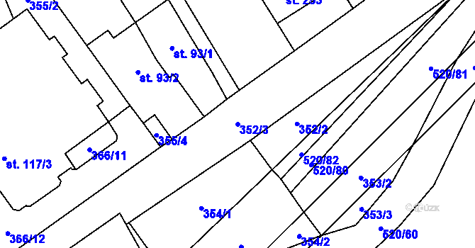 Parcela st. 352/3 v KÚ Skalice nad Svitavou, Katastrální mapa