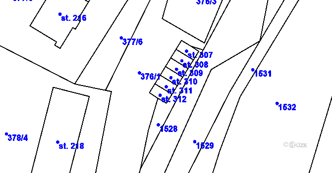 Parcela st. 311 v KÚ Skalice nad Svitavou, Katastrální mapa