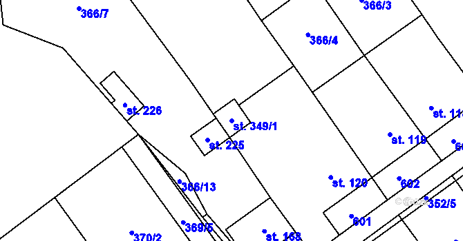 Parcela st. 349/1 v KÚ Skalice nad Svitavou, Katastrální mapa