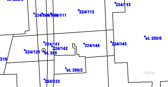 Parcela st. 224/144 v KÚ Skalice nad Svitavou, Katastrální mapa
