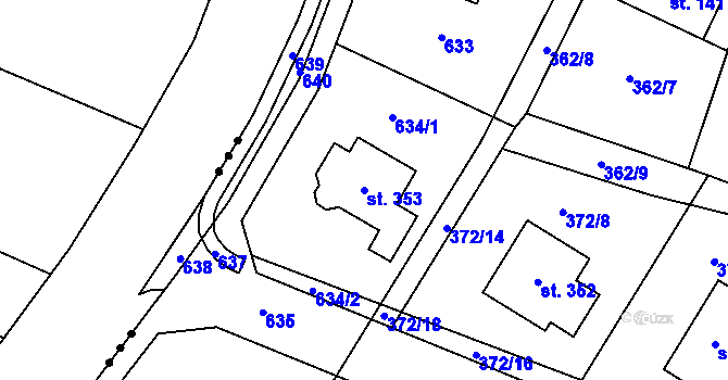 Parcela st. 353 v KÚ Skalice nad Svitavou, Katastrální mapa
