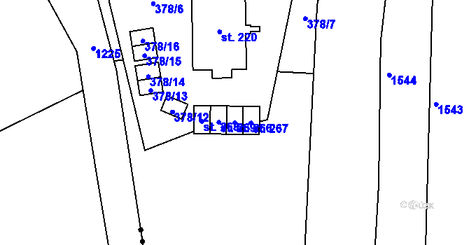 Parcela st. 266 v KÚ Skalice nad Svitavou, Katastrální mapa
