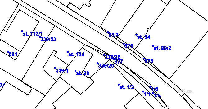 Parcela st. 339/26 v KÚ Skalice nad Svitavou, Katastrální mapa