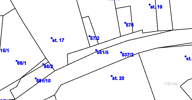 Parcela st. 561/5 v KÚ Skaličany, Katastrální mapa