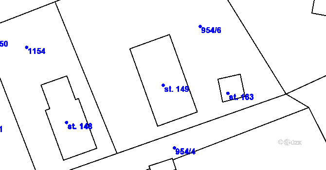 Parcela st. 149 v KÚ Skalička nad Labem, Katastrální mapa