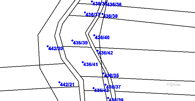 Parcela st. 436/42 v KÚ Skalička u Hranic, Katastrální mapa