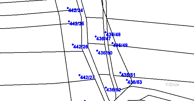 Parcela st. 436/50 v KÚ Skalička u Hranic, Katastrální mapa