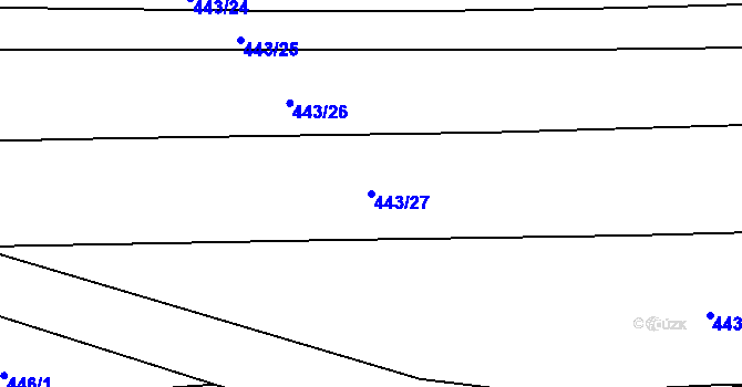 Parcela st. 443/27 v KÚ Skalička u Hranic, Katastrální mapa